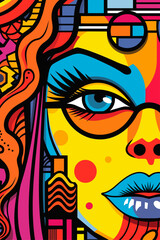 Pop art Woman's Face