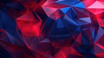 geometric background with blue and red polygonal plexus texture