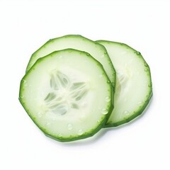 Cucumbers and slices isolated on white background, Cucumber isolated into white background