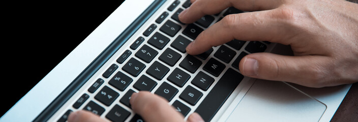 man hand computer keyboard
