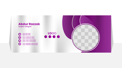 Business email signature with an author photo place modern and minimal layout