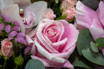 Pink flower in bouquet