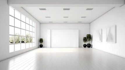 Photo white modern minimalist interior Generative AI