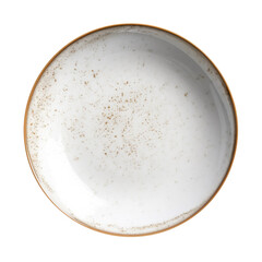 Natural Pottery Plate Isolated on a Transparent Background