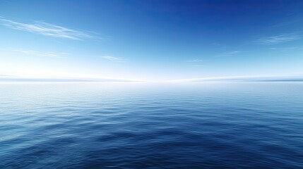 Obraz premium Ocean and sky. AI generated art illustration.