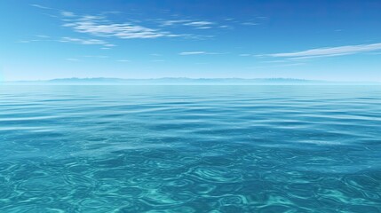 Obraz premium Ocean and sky. AI generated art illustration.