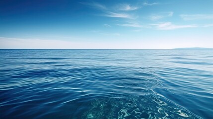 Obraz premium Ocean and sky. AI generated art illustration.