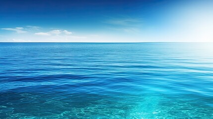 Obraz premium Ocean and sky. AI generated art illustration.