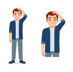 man feeling confused and scratching head