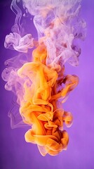 Colorful smoke on black. AI generated art illustration.