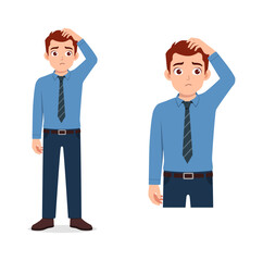 man feeling confused and scratching head