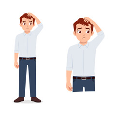 man feeling confused and scratching head