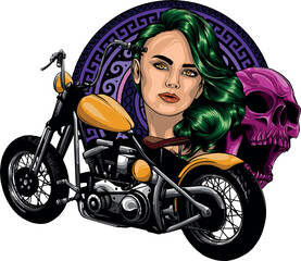 Obraz na płótnie Canvas illustration of custom motorcycle chopper vector design