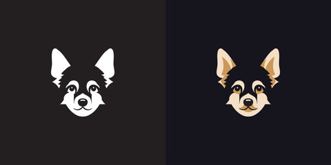 Dog logo. Black, white and color formats