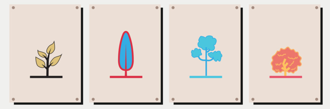 rees line vector set with abstract shape in frame, suitable for wall decoration,wall art,interior design, background,wallpaper, postcard and brochure design, illustration