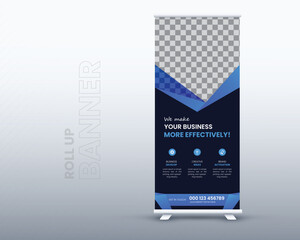 Vertical  Roll Up Banner Signage Standee Template. Creative Banner Templates Presentation and X banner Vector.
