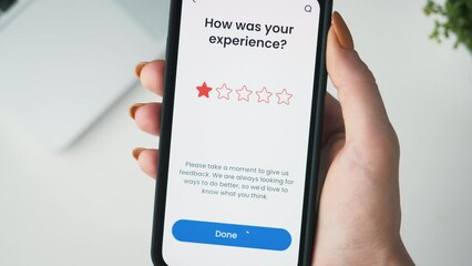 Leaving a 1-star customer review. Unhappy and dissatisfied client.