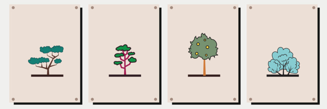 rees line vector set with abstract shape in frame, suitable for wall decoration,wall art,interior design, background,wallpaper, postcard and brochure design, illustration