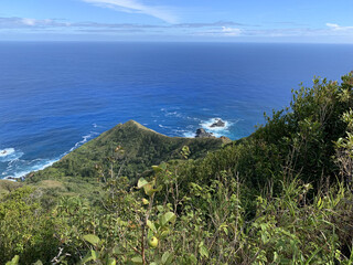 Pitcairn island. South Pacific Ocean. The last of the British territories in the South Pacific. Between history, nature and landscape. isiting locals on a cruise ship.
