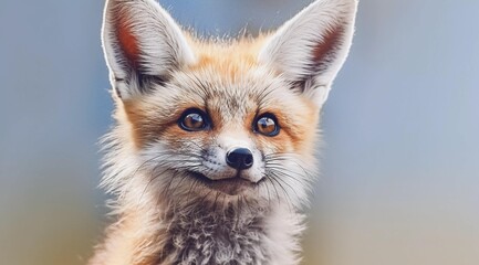 Obraz premium Cute little fox looking forward, AI generated