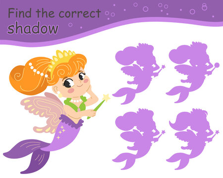 Find the correct shadow mermaid fairy vector