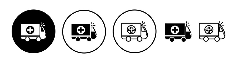 Ambulance icon vector. Ambulance car icon