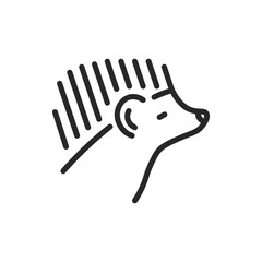 Hedgehog Icon. Vector Outline Editable Sign of for Pet, Wildlife, Forest Animal, and Exotic Domestic Mammal Vet Clinic Services.