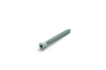Metal screw confirmation on a white background
