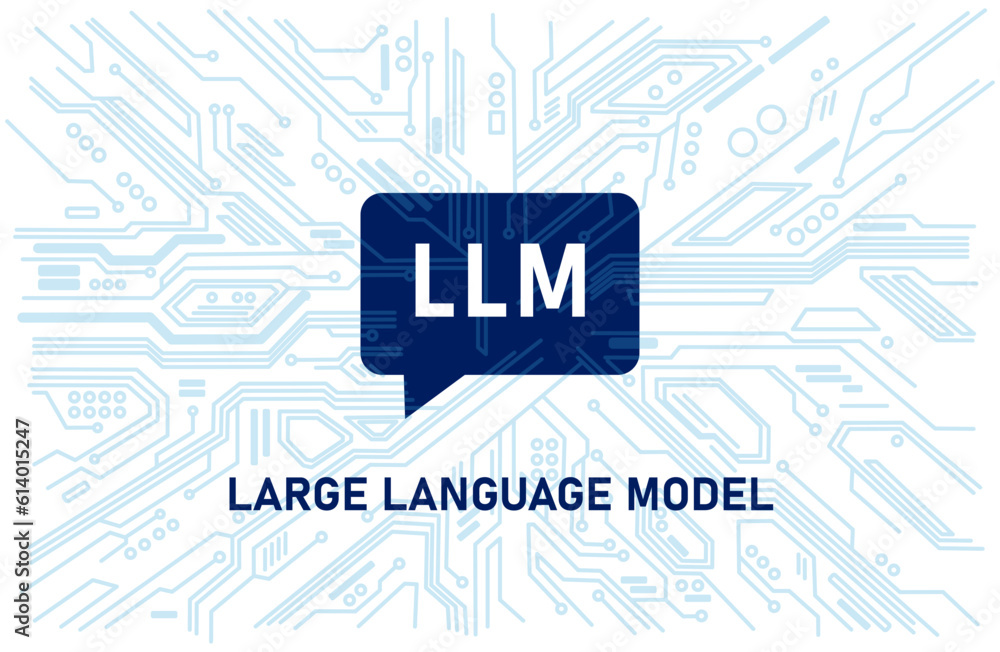 Poster llm large language model ai artificial intelligence technology concept