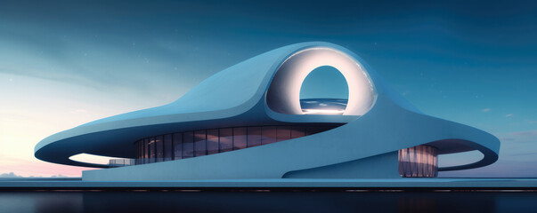 Minimalistic representation of futuristic architecture inspired by technology and innovation