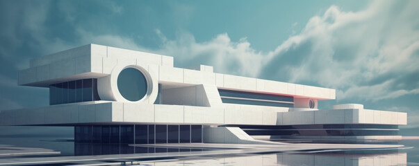 Minimalistic representation of futuristic architecture inspired by technology and innovation