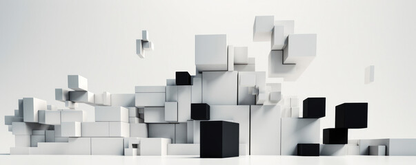 An abstract display of minimalist geometric shapes, representing the building blocks of technological innovation