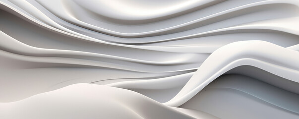 An abstract display of white abstract lines and curves against a backdrop of clean, minimalist surfaces