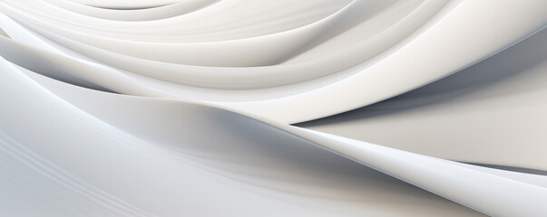 A minimalist panorama featuring white abstract lines and curves against a backdrop of simplicity and elegance
