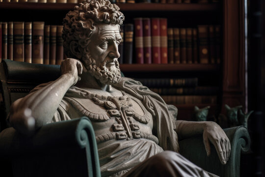 Marcus Aurelius in Deep Thought: A Moment of Stoic Reflection