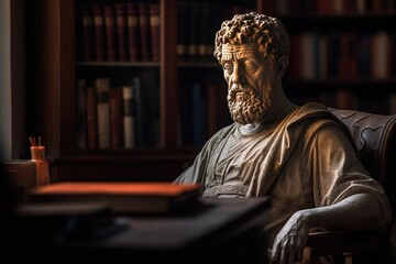 Marcus Aurelius in Deep Thought: A Moment of Stoic Reflection