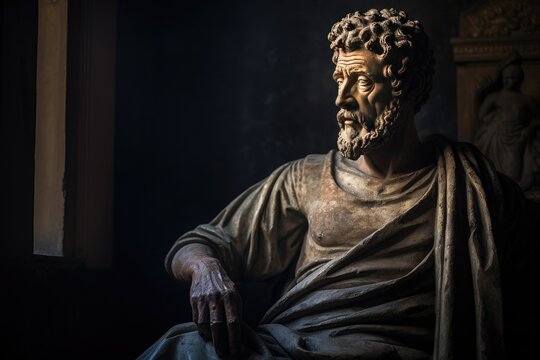 Marcus Aurelius in Deep Thought: A Moment of Stoic Reflection