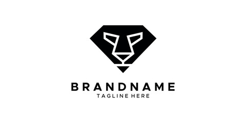 a lion jewel themed graphic, white background. base vector graphics.