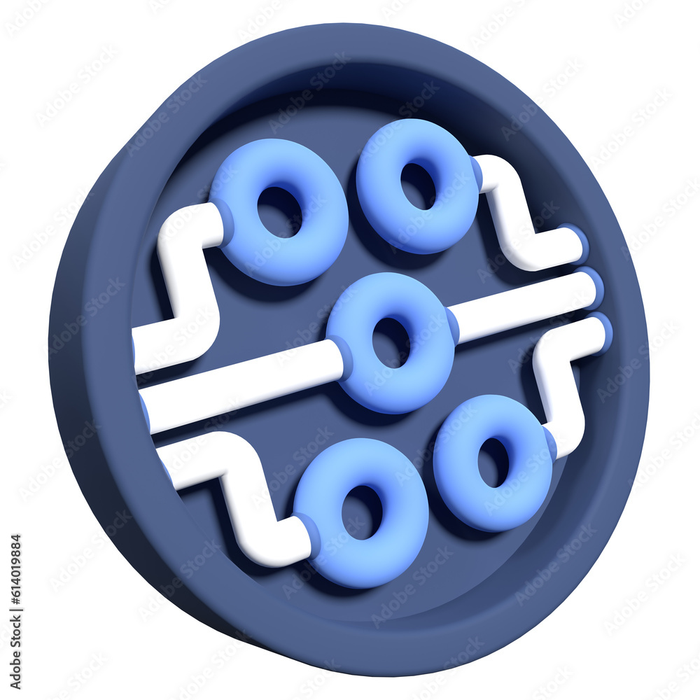 Poster circuit board futuristic technology icon. 3d rendering science circuit. circuit icon. 3d render illu
