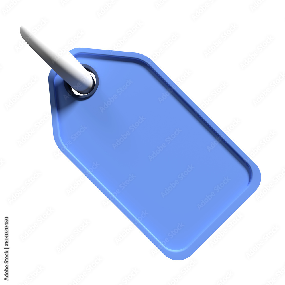 Poster price tag with string. blank price tag. label icon 3d rendering. 3d rendering illustration