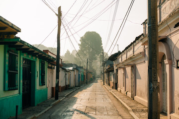 Fototapeta na wymiar Streets in the cultural capital of Chiapas - San Cristobal de las Casas, Mexico.