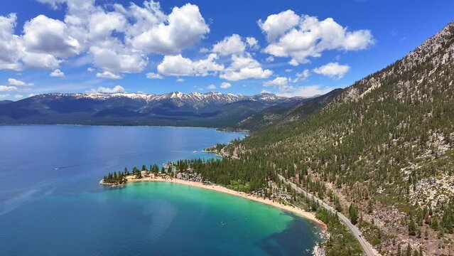 Lake Tahoe - San Harbor Aerial View - CCW Rotation