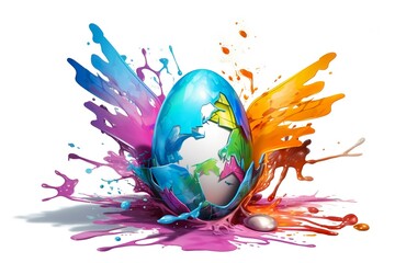 3d abstract easter render, Generative ai