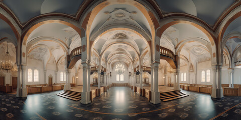 Generative AI empty monastery of St. Florian in Upper Austria - obrazy, fototapety, plakaty