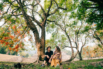 people on Mayan ruins in Palenque, Chiapas, Mexico - may 2023