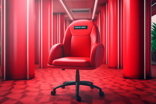 Generative AI Hand pointing to an empty chair. Job vacancy concept. 3D Rendering