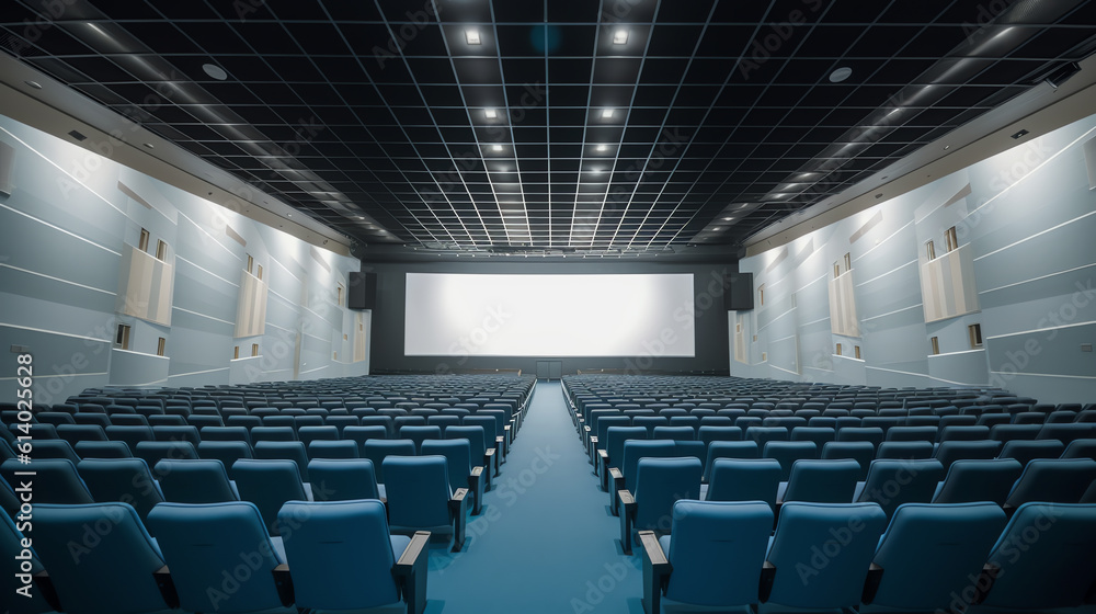 Poster generative ai movie theater empty auditorium with seats