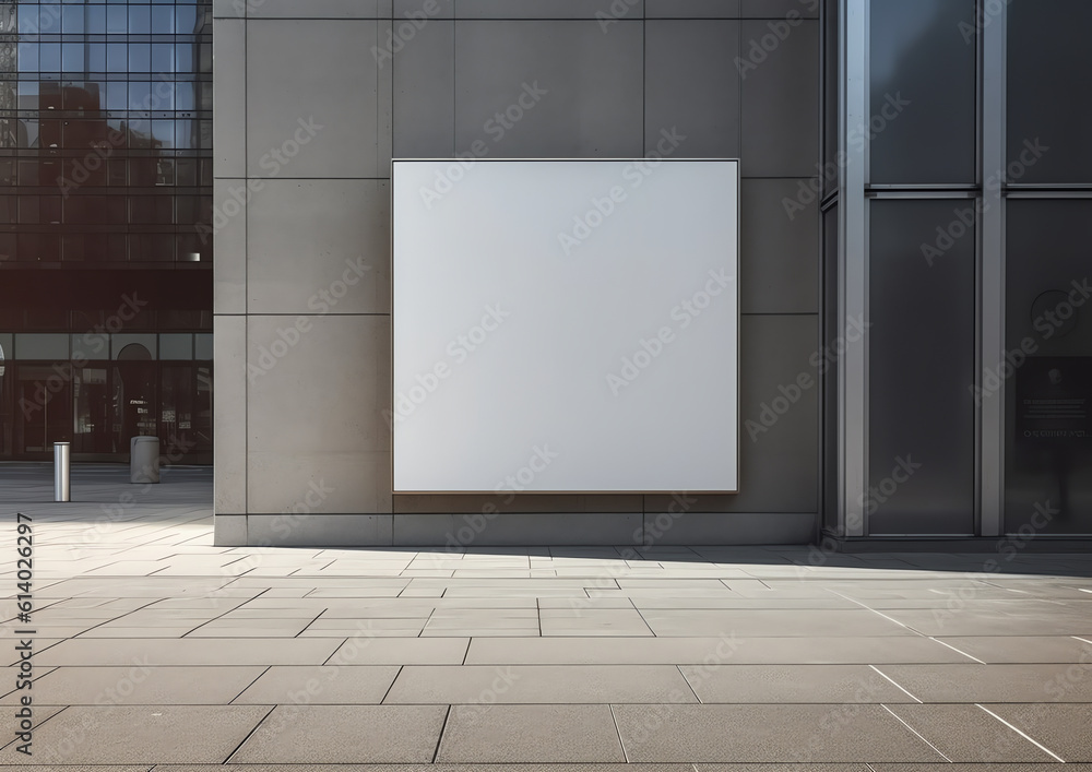 Poster generative ai empty square front of modern architectures