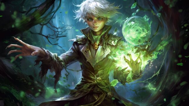 A fae warlock who has forged a pact with a mischievous sprite.