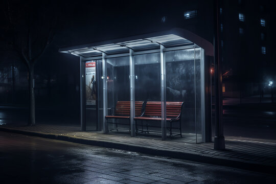 Generative AI Night bus station